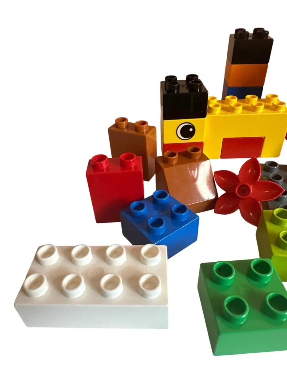 LEGO Duplo Large Lot of Building Bricks Cat Windows Baseplate Flower Etc.
